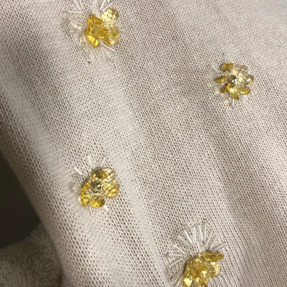 BCBGMaxAzria Loretta beige Sweater with beaded accents - Picture 4 of 13